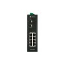 Коммутатор, BDCOM, IES200-LSTW2080, Неуправляемый, 8 портов 10/100/1000М RJ45, 2 порта SFP, DC 12-55В Dual RPS, -40+75°C, DIN-rail, без блока питания