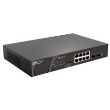 Коммутатор неуправляемый Reyee RG-ES110GDS-P, 8Gb x PoE, 2 SFP Uplink, PoE 120W