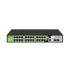 Коммутатор, BDCOM, S1500-24P2G2S, Неуправляемый, 24 порта PoE (280W) 10/100/1000M RJ45, 2 порта 10/100/1000M, 2 порта SFP, Стоечный