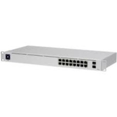 Коммутатор, Ubiquiti, USW-16-POE, Unifi Switch, Управляемый L2, 8 портов 10/100/1000 Mbps RJ45 PoE, 802.3af/at, бюджет 42W, 8 портов 10/100/1000 Мбит/с RJ45, 2 порта SFP, Стоечный