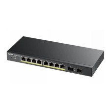 Smart L2 Gigabit PoE Switch Zyxel GS1900-10HP, 8xRJ-45: 1G PoE+, 2xSFP, 77W PoE budget, desktop, fanless