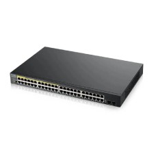 Smart L2 Gigabit PoE Switch Zyxel GS1900-48HPv2, 48xRJ-45: 1G (24x PoE+), 2xSFP, 170W PoE budget, rack 19