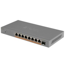 Unmanaged Multi-Gigabit PoE Switch Zyxel XMG-108HP, 8xRJ-45: 1/2.5G PoE++, 1xSFP+, 100W PoE budget, desktop, fanless