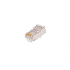 Коннектор NETLAN RJ45/8P8C под витую пару, Кат.5e (Класс D), 100МГц, покрытие 3мкд, универсальные ножи, для проводников 0,47-0,51мм, неэкранированный, уп-ка 100шт.