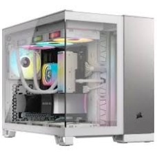 CORSAIR 2500X Micro ATX Dual Chamber PC Case - White/Satin Gray Aluminum
