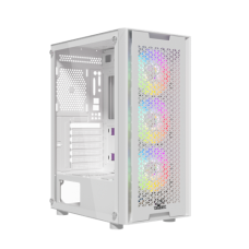 Корпус Wintek Andromeda PRO E306M-W TG, ATX/Micro ATX, USB 2*3.0/1*2.0, 0,5mm, 3*12cm RGB fan, White