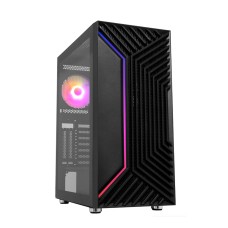 Уц. Корпус ATX midi tower APEX 3512 (закаленное стекло), black, небольшая вмятина на упаковке Case 1*120mm ARGB + 3*120mm (без БП)