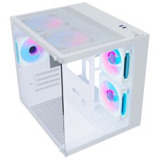 Корпус Wintek Aquarium H101-W TG, mATX, USB 1*3.0/1*2.0, 5*12cm ARGB PWM (контр. + пульт д/у), белый