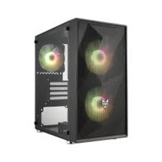 Компьютерный корпус FSP CST130A, Без БП, 1xUSB3.0/2xUSB2.0, 3xFAN120 RGB, Glass, Black, M-ATX