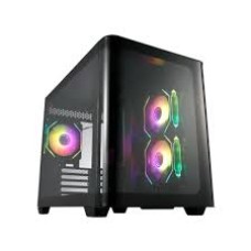 Компьютерный корпус FSP S380, Без БП, 2xUSB3.0, Type-C, 3xFAN120 ARGB, Curved Glass, Black, M-ATX