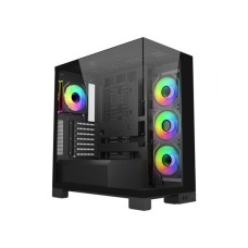 Кейс M540-BA, Panoramic ATX Mid Tower, ATX(BTF), M-ATX, Mini-ITX, USB3.0 x 2, Type-C, TG, Black