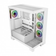 Кейс M540-WA, Panoramic ATX Mid Tower, ATX(BTF), M-ATX, Mini-ITX, USB3.0 x 2, Type-C, TG, White