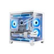 Компьютерный корпус, Huntkey, S900 White, Micro ATX/Mini-ITX, USB 1*3.0/2*2.0, HD-Audio+Mic, Кулер 5*12см ARGB, Высота процессорного кулера до 155 мм, Длина VGA до 320мм, 2*3.5"/1*2.5", Слот 4, Толщина 0,5мм, 345x270x374мм, Без Б/П, Белый