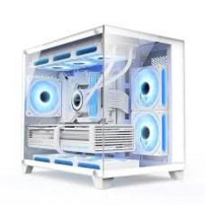 Компьютерный корпус Huntkey S960 StormX, Без БП, 0.6mm, 2xUSB2.0, 1xUSB3.0, HD-Audio, mATX, White