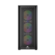 Корпус Wintek Andromeda MAX P193-M-B TG, ATX, USB 2*3.0/1*2.0, HD+Mic, 0,5mm, 4*12cm ARGB (контроллер + пульт д/у в комплекте), Black