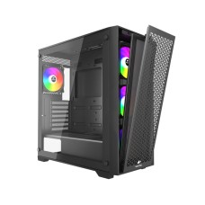 Корпус Wintek Andromeda MAX P193-M-B TG, ATX, USB 2*3.0/1*2.0, HD+Mic, 0,5mm, 4*12cm ARGB (контроллер + пульт д/у в комплекте), Black