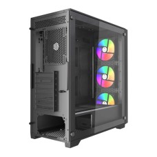 Корпус Wintek Andromeda MAX P193-M-B TG, ATX, USB 2*3.0/1*2.0, HD+Mic, 0,5mm, 4*12cm ARGB (контроллер + пульт д/у в комплекте), Black