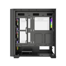 Корпус Wintek Andromeda MAX P193-M-B TG, ATX, USB 2*3.0/1*2.0, HD+Mic, 0,5mm, 4*12cm ARGB (контроллер + пульт д/у в комплекте), Black