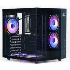 Корпус Wintek Cube Pro V909-B TG, ATX, USB 1*3.0/2*2.0, 5*12cm ARGB PWM (контр. + пульт д/у), чёрный