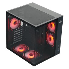 Корпус Wintek Cube Pro V909-B TG, ATX, USB 1*3.0/2*2.0, 5*12cm ARGB PWM (контр. + пульт д/у), чёрный