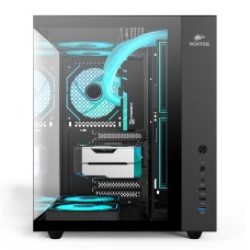 Корпус Wintek Cube Pro V909-B TG, ATX, USB 1*3.0/2*2.0, 5*12cm ARGB PWM (контр. + пульт д/у), чёрный