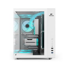 Корпус Wintek Cube Pro V909-W TG, ATX, USB 1*3.0/2*2.0, 5*12cm ARGB PWM (контр. + пульт д/у), белый