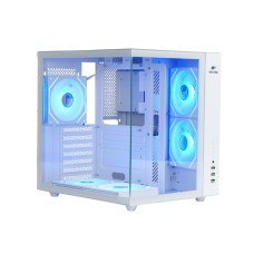 Корпус Wintek Cube Pro V909-W TG, ATX, USB 1*3.0/2*2.0, 5*12cm ARGB PWM (контр. + пульт д/у), белый