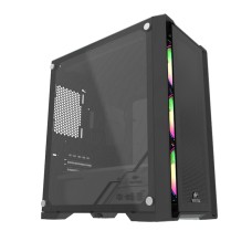 Корпус Wintek Andromeda D531-B TG, Micro ATX, USB 2*3.0/1*2.0, HD+Mic, 0,5mm, 3*12cm RGB fan, Black