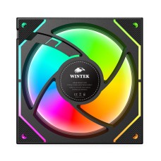 Вентилятор для корпуса Wintek 1236-B-12 ARGB, 12 см, 3 pin ARGB + 4 pin PWM, Black