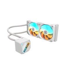 Кулер для процессора, Gigabyte, GIGABYTE GAMING 240 ICE (4719331555863), Intel 1851/1700/115x/1200, AMD AM5/AM4, 2*120мм ARGB вентилятора, 2200 об/мин, Воздушный поток 61.61 фут/мин, Белый