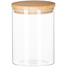Банка для хранения Ardesto Fresh, круглая, 540 мл, стекло, бамбук