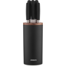 Набор ножей с блоком Ardesto Gemini, 6 предметов, нержавеющая сталь, пластик, черный