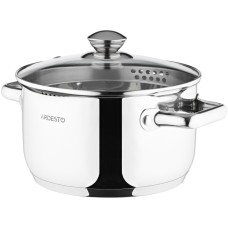 Кастрюля Ardesto Gemini Lecco с носиком для слива, стекл. крышка , 3.6 л, нержавеющая сталь, Артикул
