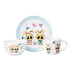 Набор детской посуды Ardesto Bunnies 3 пр., фарфор