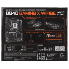 Материнская плата, Gigabyte, B840 GAMING X WIFI6E (4719331876937), AM5, B840, 4xDDR5 4400/4800/5200/8200(OC), 4xSATA3, Raid, 3xM.2 (2*PCI-E 4.0x4/x2, 1*PCI-E 3.0x4/x2), 1хDP, 1xHDMI, 4xPCI-Ex16, WiFi, ATX