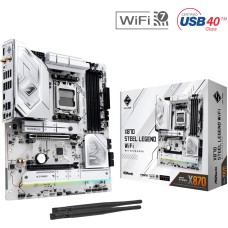 Материнская плата, ASRock, B850M STEEL LEGEND WIFI (4711581490499), AM5, B850, 4xDDR5 8000+(OC), 4xSATA3, 3xM.2 (1*PCIe Gen5x4, 1*PCIe Gen4x4, 1*PCIe Gen4x2), Raid, 1xHDMI, 1хDP, 1xPCI-Ex16, 1xPCI-Ex4, WiFi, mATX