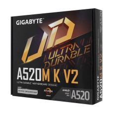 Материнская плата, Gigabyte, A520M K V2 (4719331852771), AM4, А520, 2xDDR4 2133/2400/2667/3200/5100(OC), 4xSATA3, 1xM.2 (PCIe 3.0 x4/x2 and SATA), Raid, 1xD-Sub, 1xHDMI, 1xPCI-Ex16, 1xPCI-Ex1, mATX