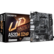 Материнская плата Gigabyte A520M S2HP MB Socket AM4, MATX, AMD A520 (VGA+DVI+HDMI) 2DDR4, PCIx16, 2PCIx1