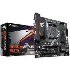 Материнская плата, Gigabyte, B550M AORUS ELITE AX (4719331855055), AM4, B550, 4xDDR4 3200/4733(OC), 4xSATA3, 2xM.2 (1*PCIe 3.0 x2 & SATA, 1*PCIe 4.0 x4/x2 & SATA), RAID, 1xHDMI, 1хDVI-D, 2xPCI-Ex16, 1xPCI-Ex1, WiFi, mATX