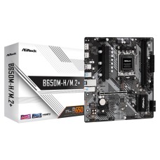 Материнская плата, ASRock, B650M-H/M.2+ (4710483943768), AM5, B650, 2xDDR5 6400+(OC), 4xSATA3, 2xM.2 (PCI-E 4.0x4), 1xHDMI, 1xDP, 1xPCI-Ex16, 2xPCI-Ex1, mATX
