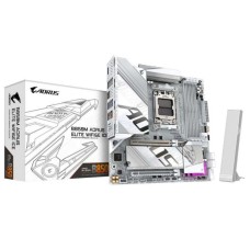 Материнская плата, Gigabyte, B850M AORUS ELITE WIFI6E ICE (4719331866082), AM5, B850, 4xDDR5 4400/4800/5200/8200(OC), 4xSATA3, 2xM.2 (PCIe 4.0 x4/x2), RAID, 1 x Front HDMI port, 1хDP, 2xPCI-Ex16, WiFi, mATX