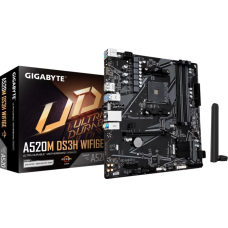 Материнская плата Gigabyte A520M DS3H WF6E MB Socket AM4, MATX, AMD A520 (DP+HDMI) 4DDR4, PCIx16, PCIx1