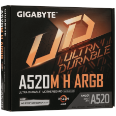 Материнская плата Gigabyte A520M H ARGB MB Socket AM4, MATX, AMD A520 (DP+HDMI) 2DDR4, PCIx16, 2PCIx1