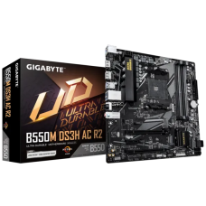 Материнская плата Gigabyte B550M DS3H AC R2 MB Socket AM4, MATX, AMD B550 (DP+HDMI) 4DDR4, PCIx16,PCIx1