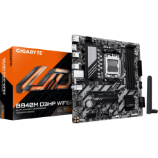 Материнская плата, Gigabyte, B840M D3HP WIFI6E (4719331879662), AM5, B840, 4xDDR5 5600/5800/6000/6200/6400/8200(OC), 4xSATA3, Raid, 2xM.2 (PCI-E 4.0x4/x2), 2хDP, 1xHDMI, 1xPCI-Ex16, 1xPCI-Ex1, WiFi, mATX
