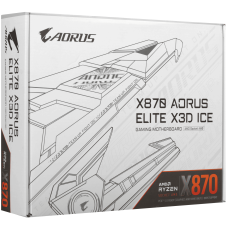 Материнская плата, Gigabyte, X870 AORUS ELITE X3D ICE (4719331876678), AM5, X870, 4xDDR5 4800/5200/8800(OC), 2xSATA3, 4xM.2 (2*PCIe 4.0 x4/x2, 2*PCIe 5.0 x4/x2), Raid, 1xHDMI, 2xUSB4 Type-C®, 2xPCI-Ex16, Wi-Fi, ATX
