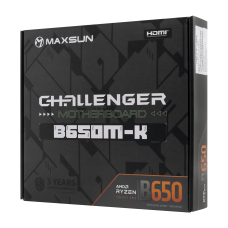 Материнская плата MaxSun Challenger B650M-K MB Socket AM5, MATX, AMD B650 (HDMI) 2DDR5, 2PCIx16, PCIx1