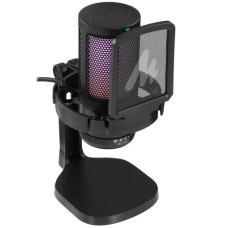 Maono DGM20 Конденсаторный USB-микрофон с RGB-подсветкой и технологией ENC; диаграмма направлнности: кардиоида; частотный диапазон: 80 - 10000 Гц; чувствительность: -40 дБ; частота дискретизации: 24 бит/48 кГц; цвет: чёрный.