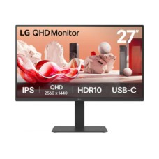 Монитор жидкокристаллический LG 27BA65QB-B.ARUZ 27'' 16:9 2560х1440(WQHD) IPS, nonGLARE, 100 Hz, 350 cd/m2, 5ms, HDMI, DP, USB-C, Speakers, Black