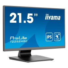 Монитор iiyama T2252MSC-B2 LCD 21.5'' 16:9 1920х1080(FHD) IPS, TOUCH, 80 Hz, 225 cd/m, H178°/V178°, 1000:1, 16.7M, 5ms, HDMI, DP, USB-Hub, Tilt, Speakers, 3Y, Black